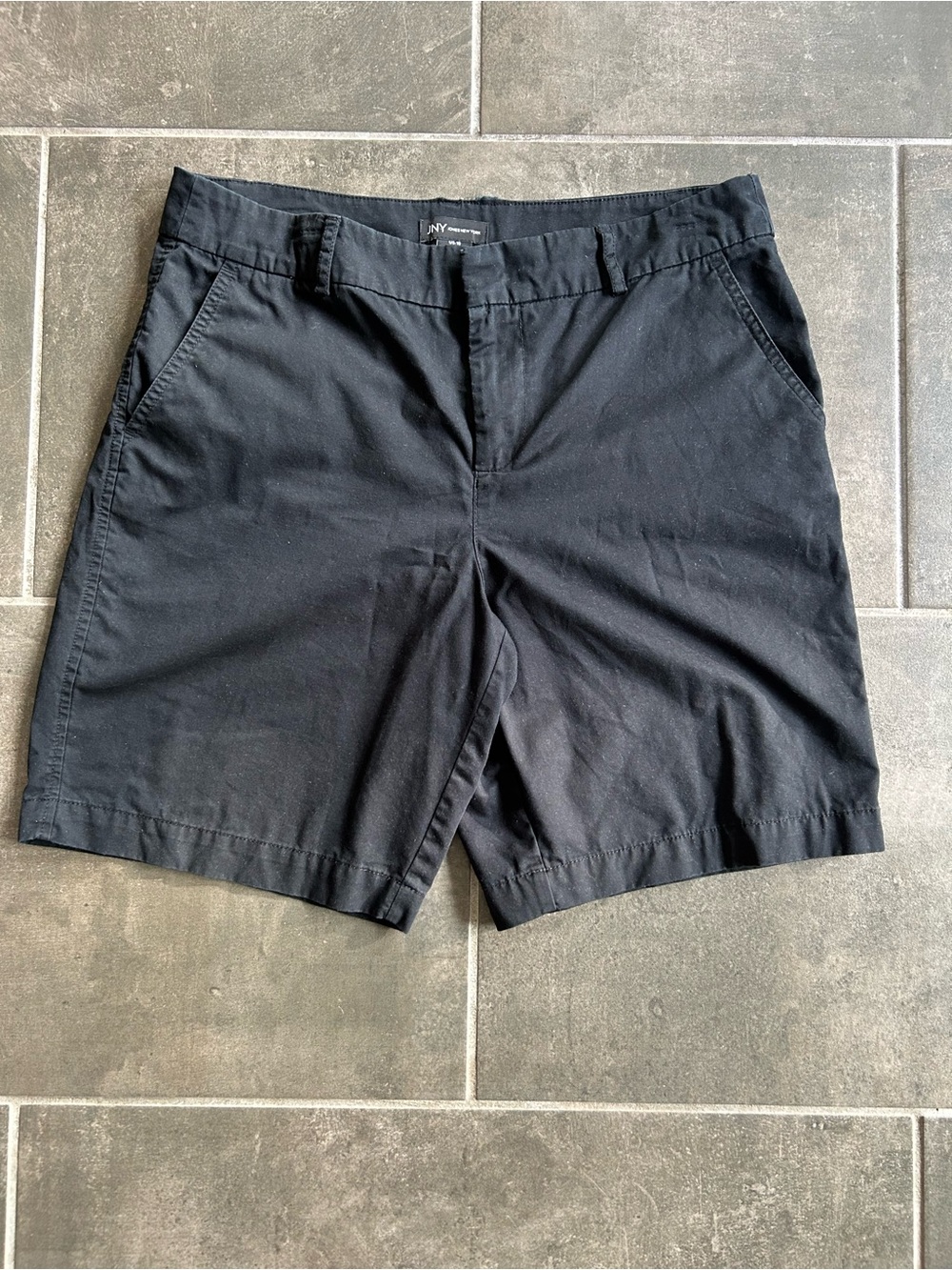 Jones New York Black Cotton Bermuda Shorts